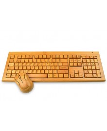 Беспроводная клавиатура+мышь, из цельного бамбука